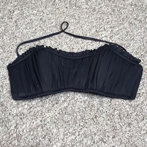 J Crew Gray Ruched Bikini Top NWOT